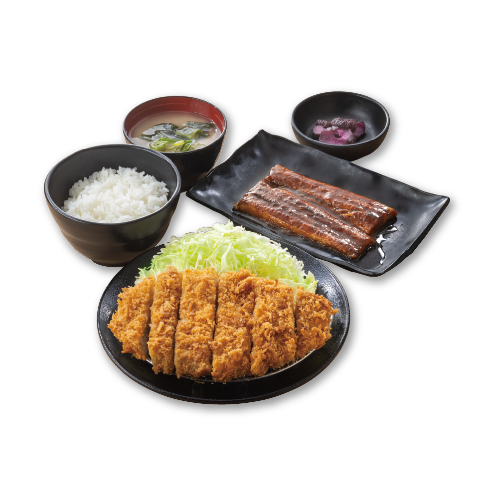 鰻・ロースカツ定食